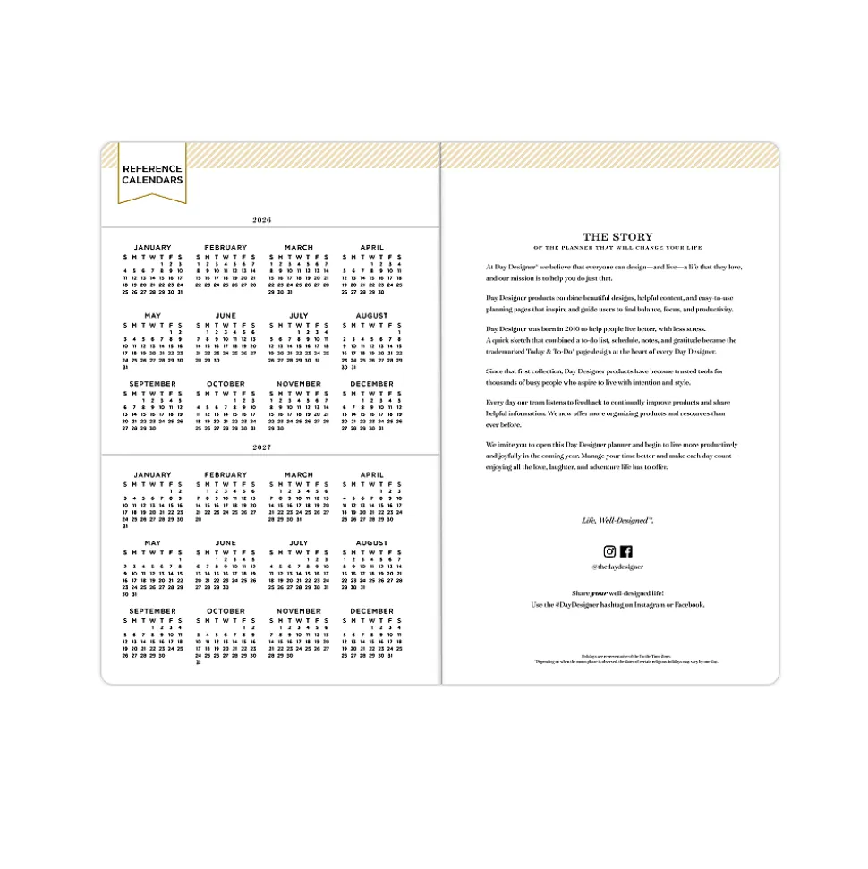Deluxe Planner DD Black FL 5x8 AY26–27 Monthly