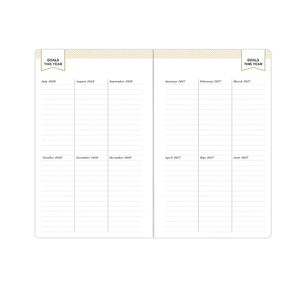 Deluxe Planner DD Black FL 5x8 AY26–27 Monthly