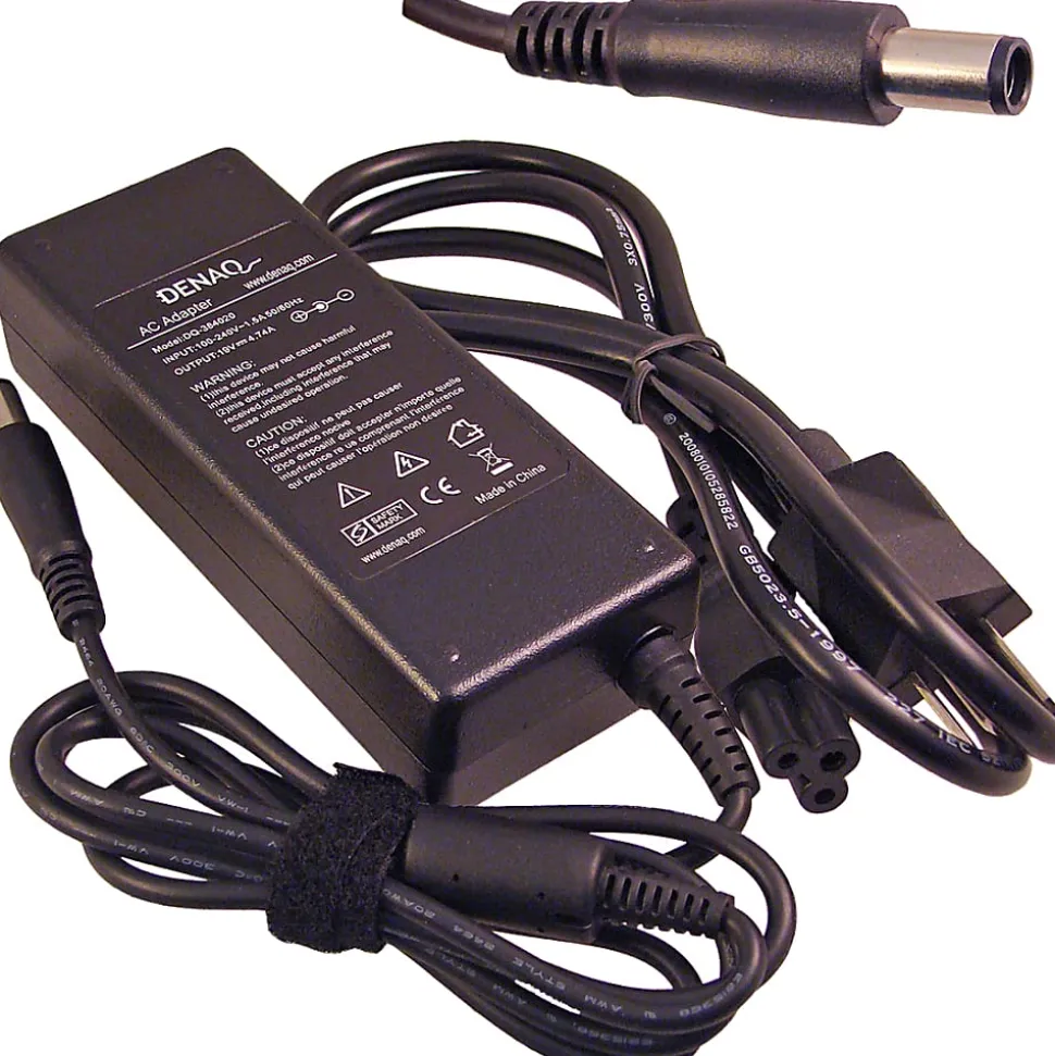 DENAQ 19-Volt Replacement AC Adapter For HP® Laptops, Black, DQ-384020-7450