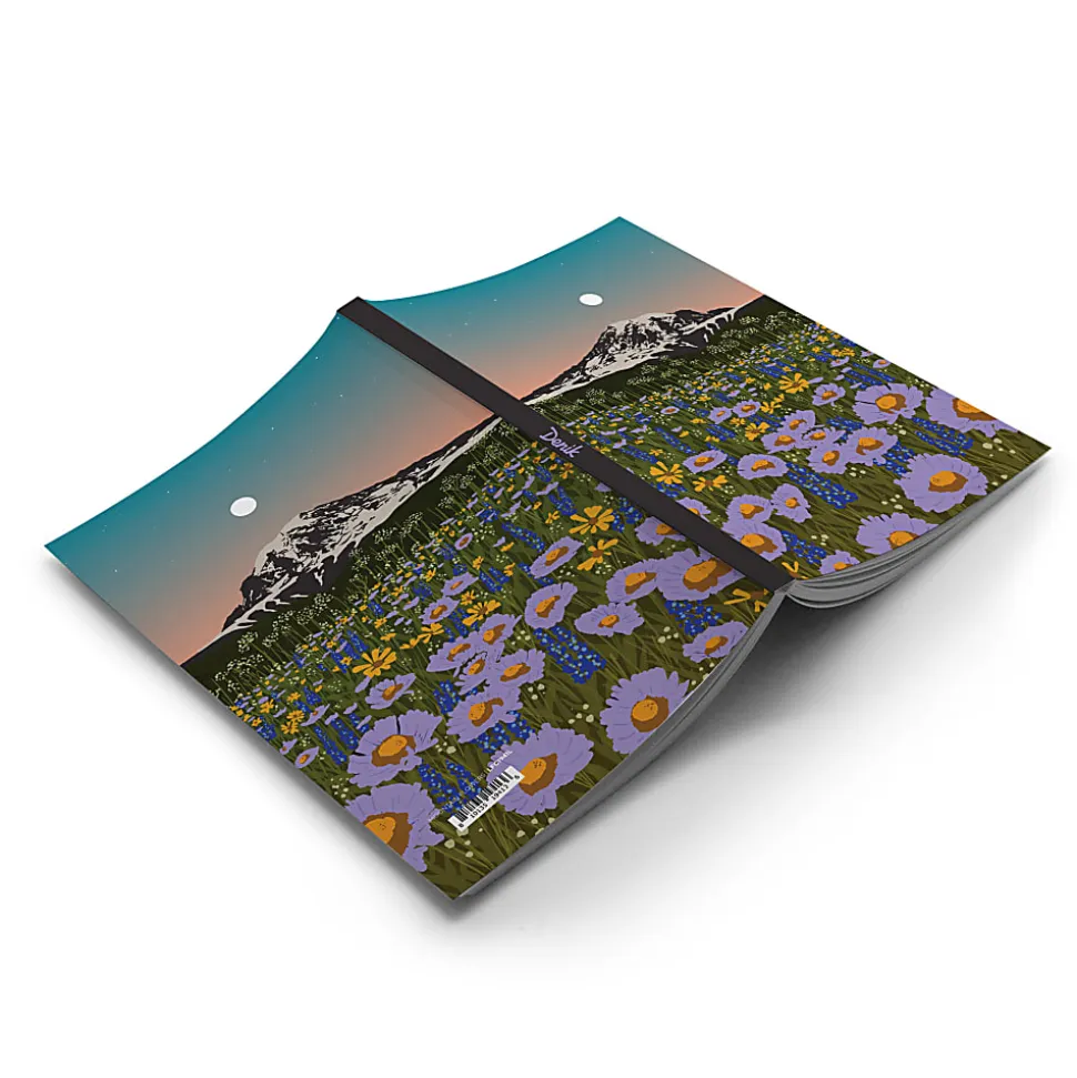 Denik Classic Layflat Journal Notebook, 5-3/4" x 8-1/4", 144 Pages, Mountain Flowers