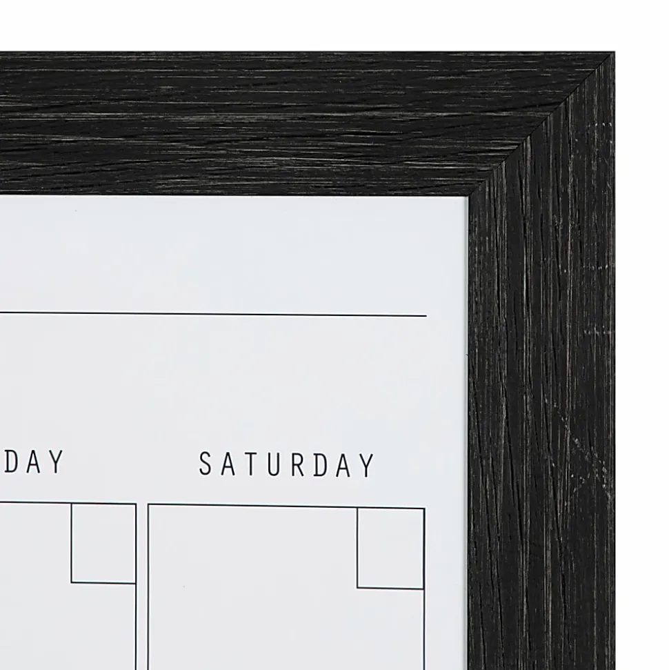 DesignOvations Beatrice Magnetic Framed Dry-Erase Monthly Calendar, Melamine, 23" x 29", White, Black Plastic Frame