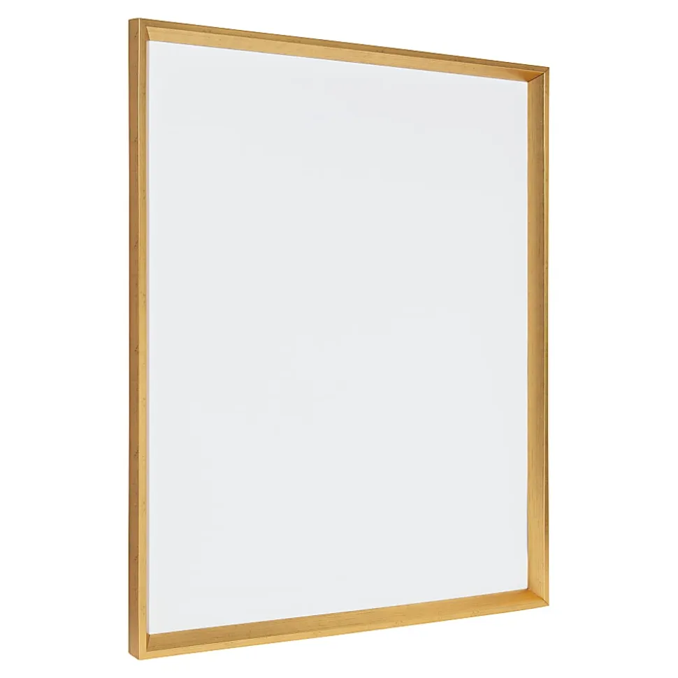 DesignOvations Kate and Laurel Calter Magnetic Framed Dry Erase Board, Melamine, 25 1/2 x 31 1/2 , White, Gold Plastic Frame