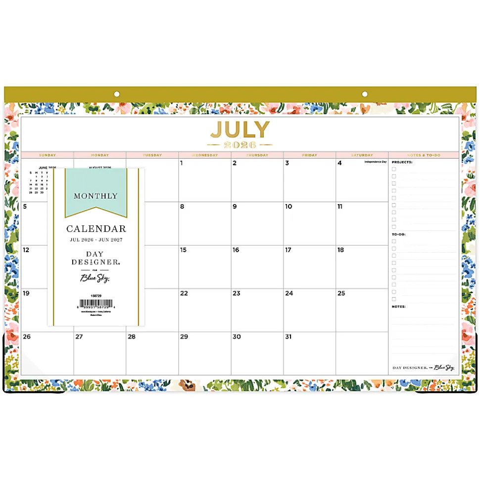 DESK PAD PLANNING CALENDAR DD ASHLEY COTTAGE - 17X11 AY26-27 MONTHLY