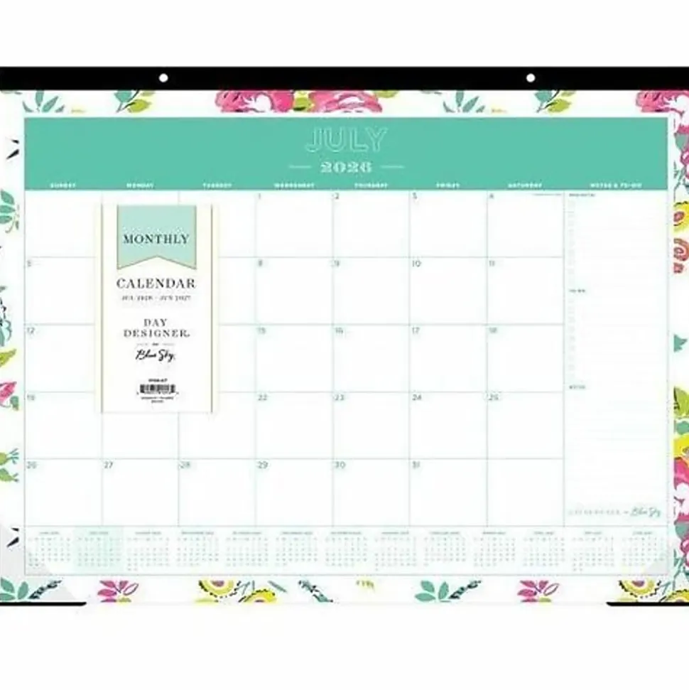 Desk Pad Planning Calendar DD Peyton White - 22x17 AY26-27 Monthly