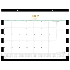 DESK PAD PLANNING CALENDAR DD RUGBY STRIPE BLACK - 22X17 AY26-27 MONTHLY