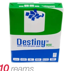 Destinyâ„¢ Multi-Use Printer & Copy Paper, 10 Reams, White, Letter (8.5" x 11"), 5000 Sheets Per Case, 20 Lb, 92 Brightness