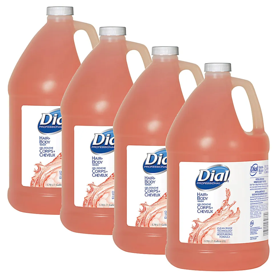 Dial Peach Scent Body And Hair Shampoo, 1 Gallon, Case Of 4 Bottles