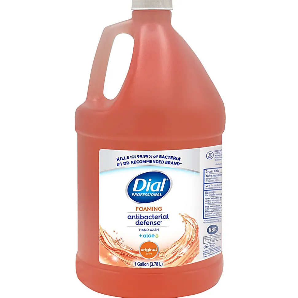 Dial® Professional Antibacterial Foaming Hand Wash Refill, Plus Aloe, Original Scent, 1 gal, 4/Carton