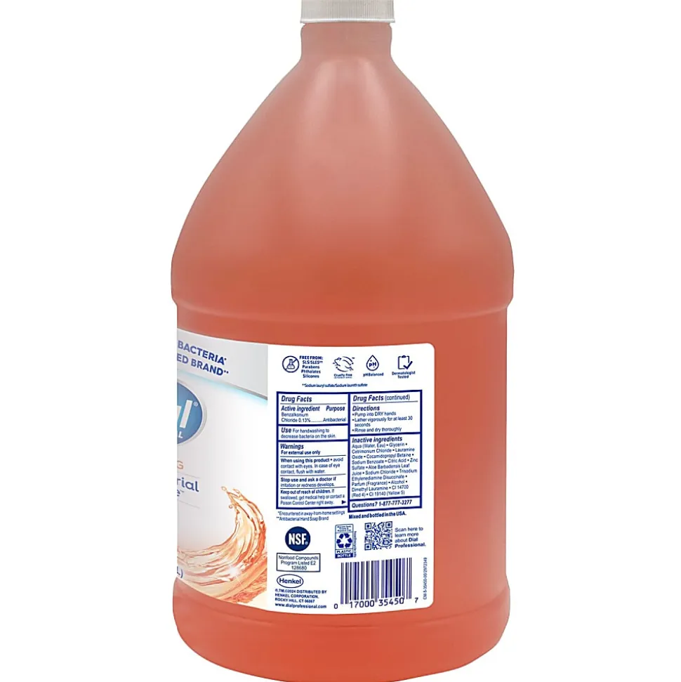 Dial® Professional Antibacterial Foaming Hand Wash Refill, Plus Aloe, Original Scent, 1 gal, 4/Carton