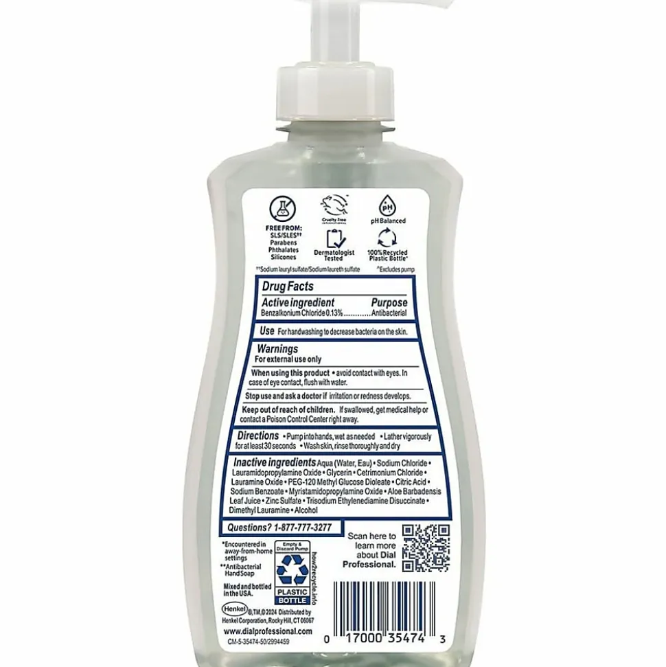 Dial Professional Scent-Free Sensitive Antibac. Hand Soap, 35476