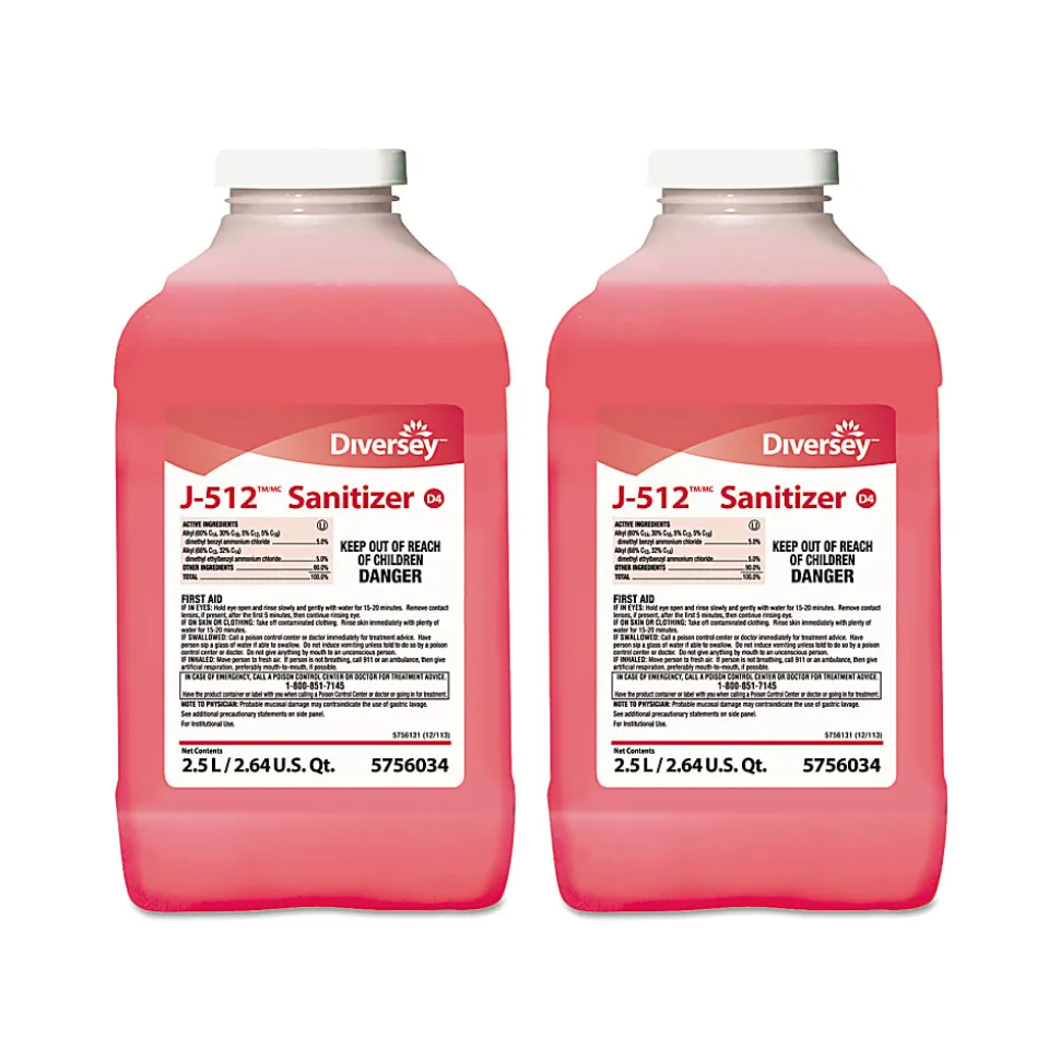 Diversey™ J-512TM/MC Sanitizer, Quaternary Scent, 84.5 Oz Bottle, Case Of 2