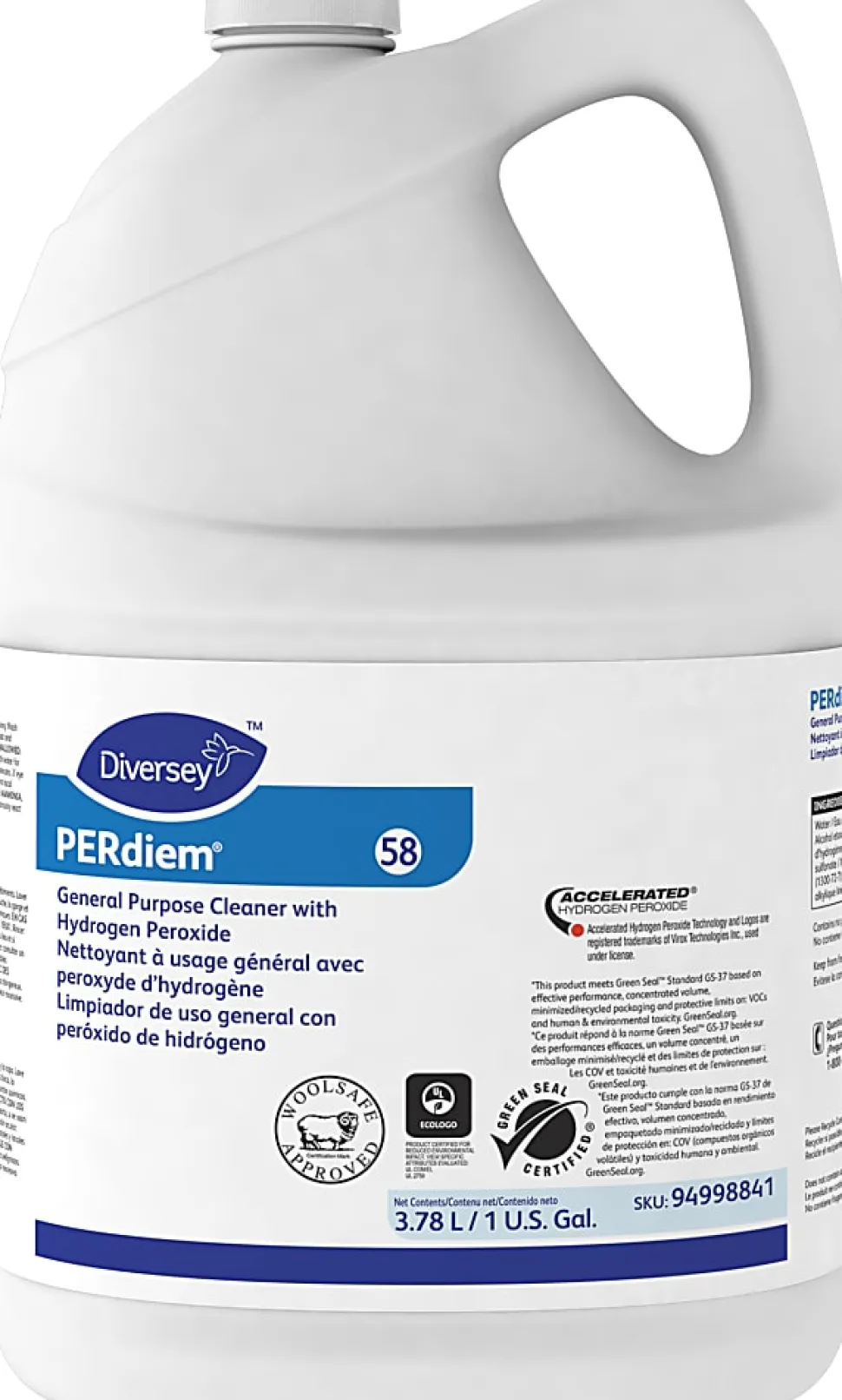 Diversey PERdiem General Purpose Cleaner With Hydrogen Peroxide, 1 Gallon, Case Of 4 Jugs