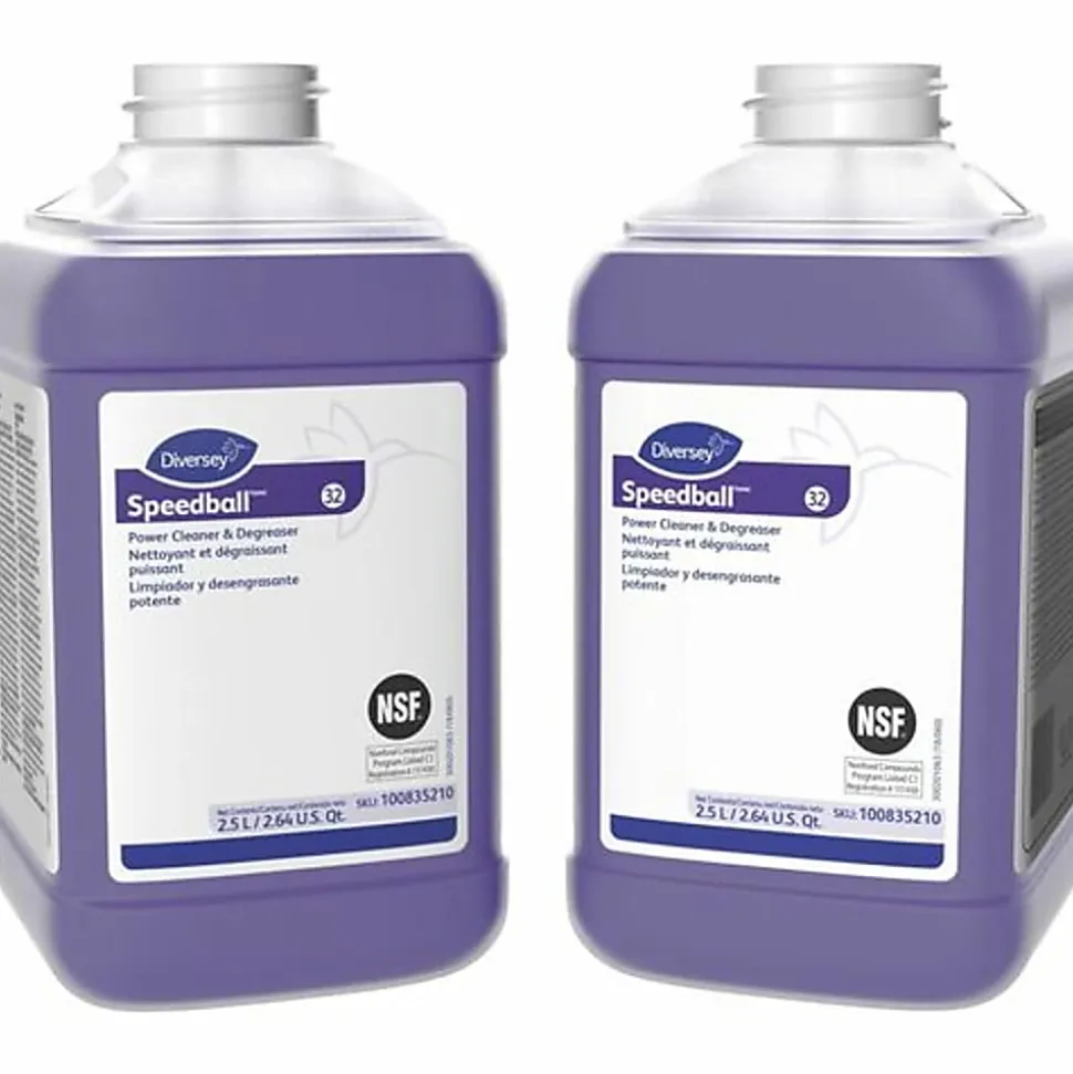 Diversey Speedball Power Cleaner & Degreaser Concentrate, 2.6 Quart, Fresh Lemon/Citrus Scent, Carton Of 2 Jugs