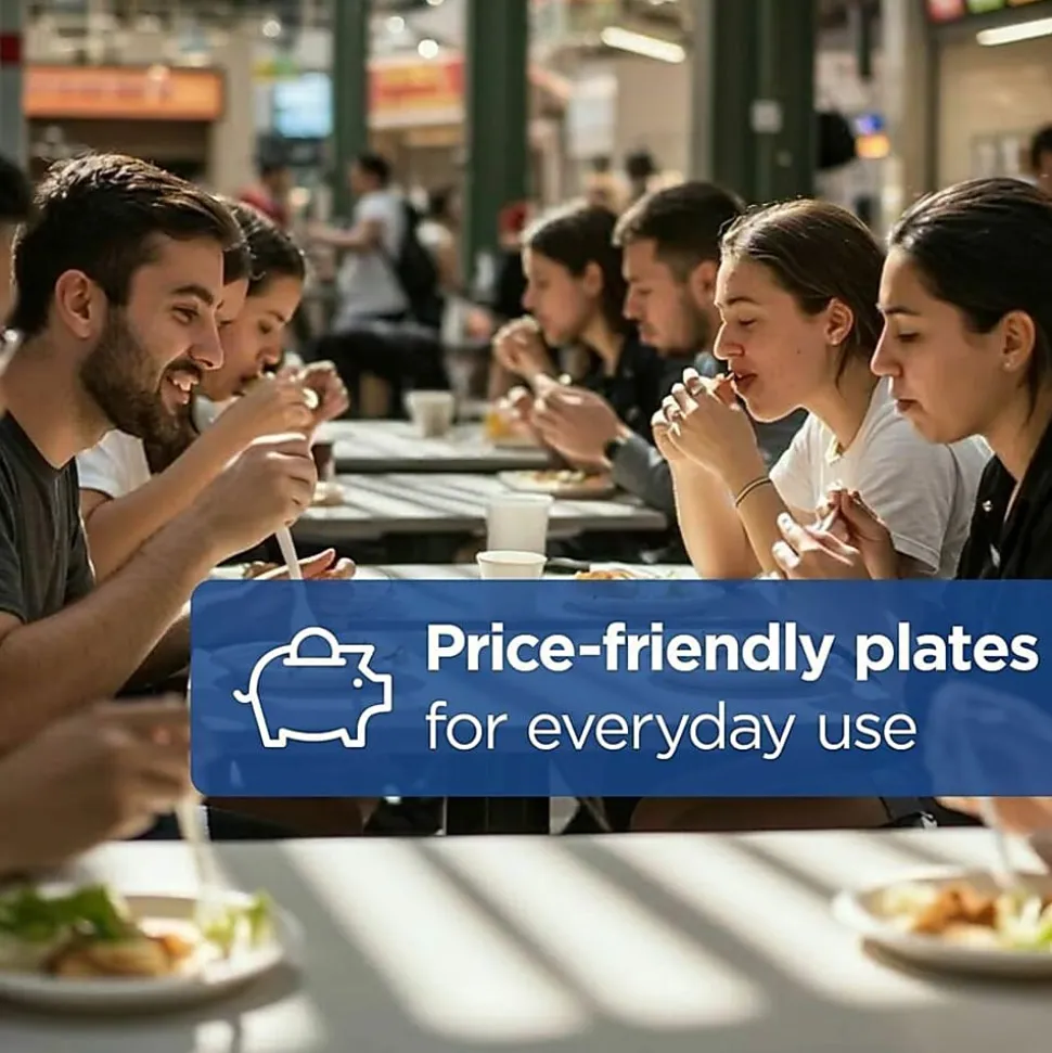 Dixie Basic® 8-1/2" Lightweight Paper Plates by GP Pro - Microwave Safe - 8.5" Diameter - White - Paper Body - 125 / Pack