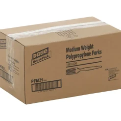 Dixie® Bulk Case Plastic Forks, White, Case Of 1,000