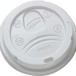 Dixie Drink-thru Lid - Round - Plastic - White - 100 / Pack