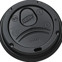Dixie® Drink-Thru Lids For 10-20 Oz Cups, Black, Box Of 1,000 Lids