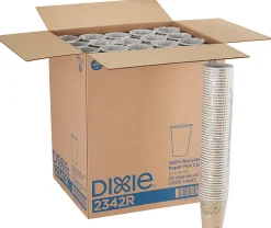 Dixie® ecosmart® 100% Recycled Fiber Hot Cups, 12 Oz, Brown, 50 Cups Per Pack, Case Of 20 Packs