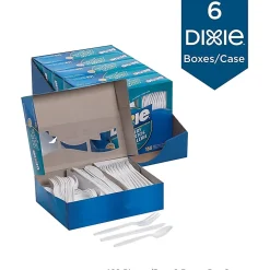 Dixie® Heavy-Weight Plastic Cutlery Combo Box, White, Box Of 168