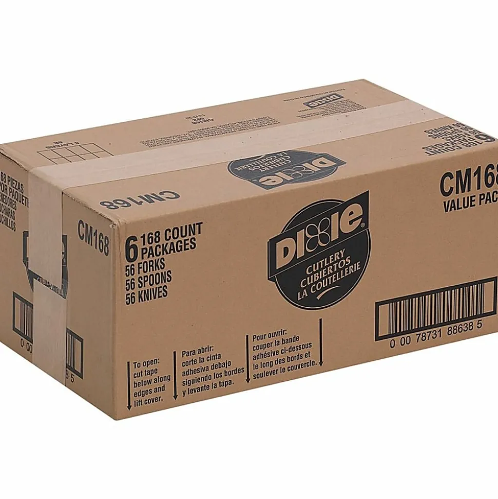 Dixie® Heavy-Weight Plastic Cutlery Combo Box, White, Box Of 168