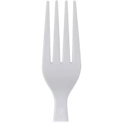 Dixie® Heavyweight Utensils, Forks, White, Box Of 100 Forks