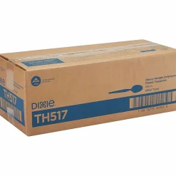 Dixie® Heavyweight Utensils, Teaspoons, Black, Box Of 1,000