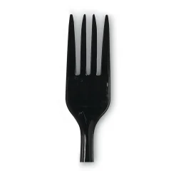 Dixie® Individually Wrapped Heavyweight Cutlery, Forks, Black, Carton Of 1,000 Forks