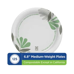 Dixie® 6 7/8in Medium-Weight Paper Plates, Pathways®, Pack of 125 Plates