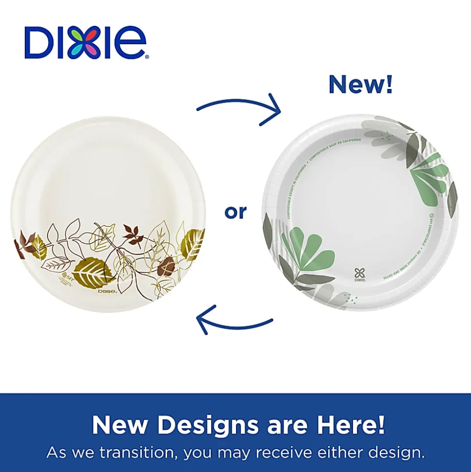 Dixie® 8 1/2" Medium-Weight Paper Plates, Pathways® Design, Pack of 125 Plates