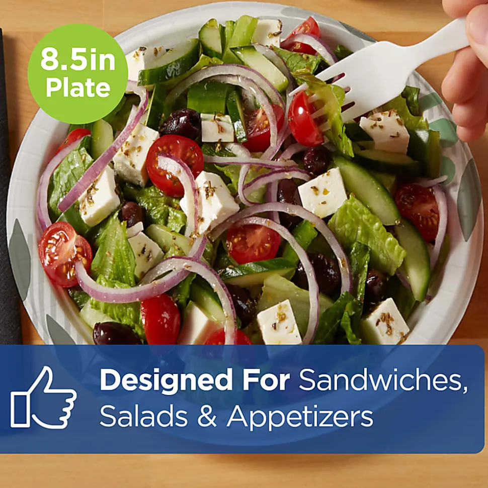Dixie® 8 1/2" Medium-Weight Paper Plates, Pathways® Design, Pack of 125 Plates