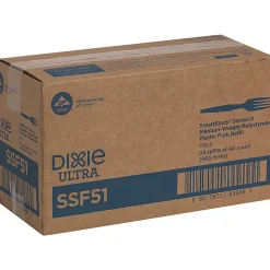 DIXIE® MEDIUM-WEIGHT POLYSTYRENE DISPOSABLE PLASTIC FORKS GRAB-N-GO® BY GP PRO (GEORGIA-PACIFIC), BLACK, 24 PACKS PER CASE