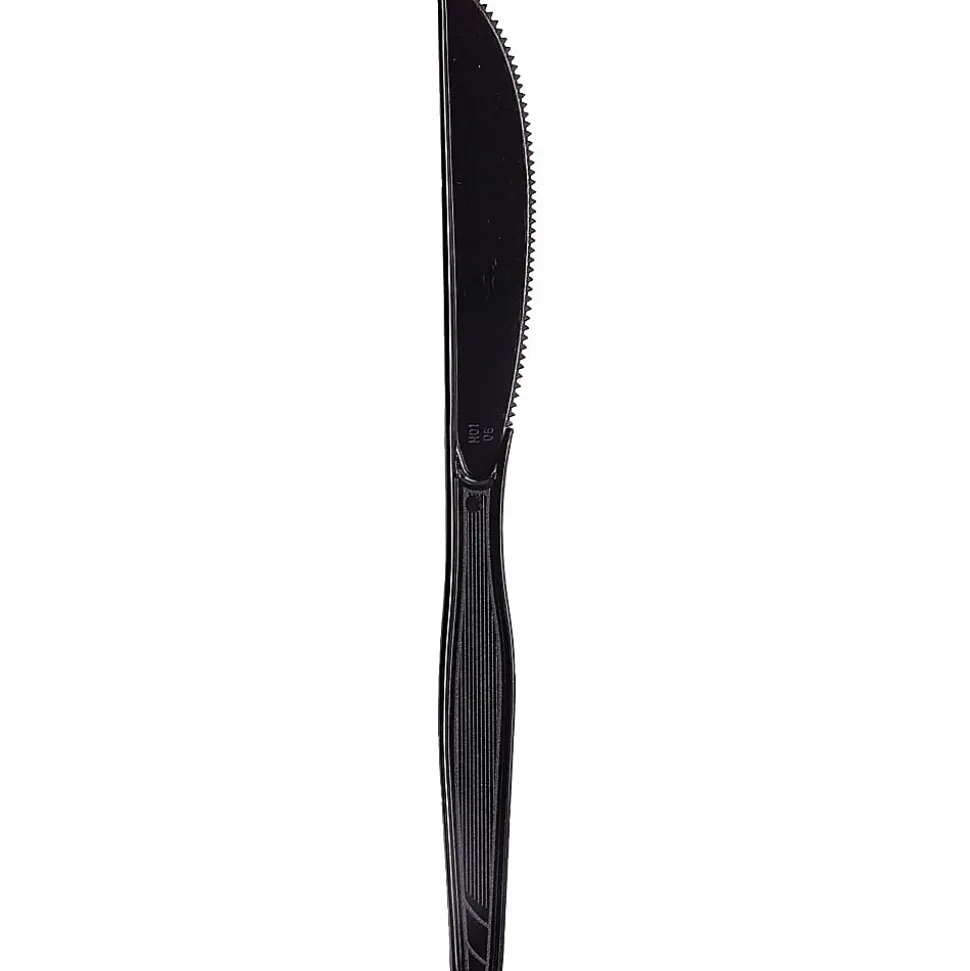 DIXIE® MEDIUM-WEIGHT POLYSTYRENE DISPOSABLE PLASTIC KNIVES BY GP PRO (GEORGIA-PACIFIC), BLACK, 1,000 KNIVES PER CASE