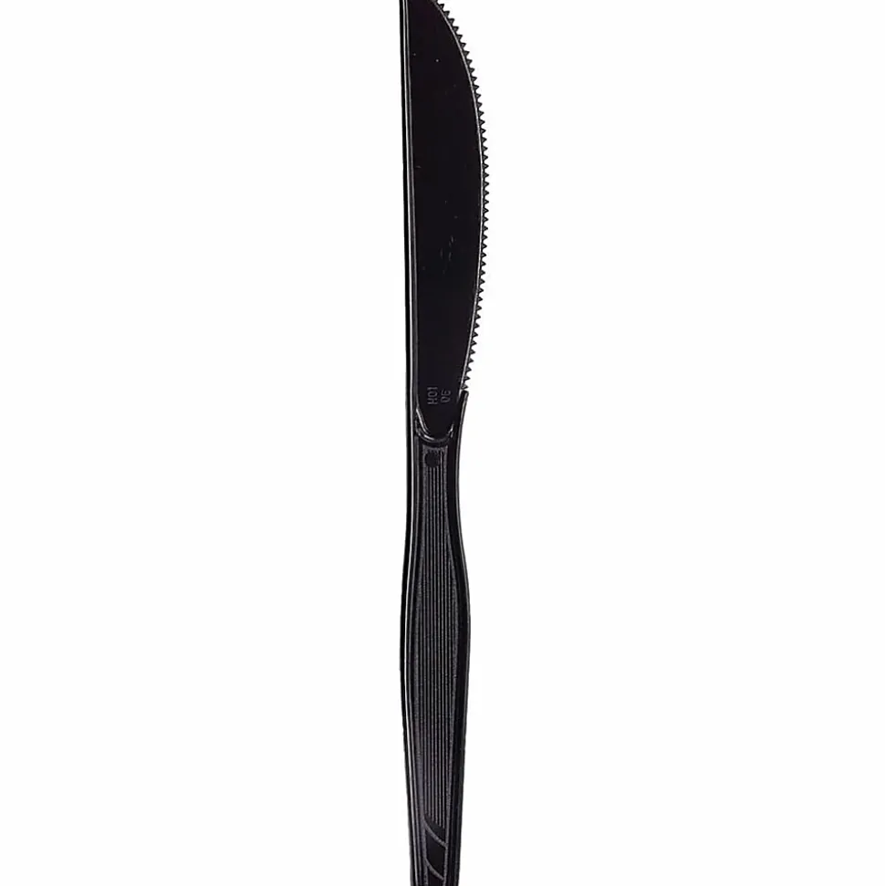 Dixie® Medium-Weight Utensils, Knives, Black, Box Of 100