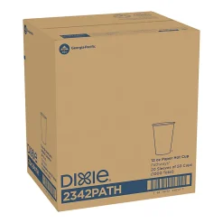 Dixie® Paper Hot Cups, 12 oz, Pathways, 1000 Count (50 Cups per Pack, 20 Packs per Case)