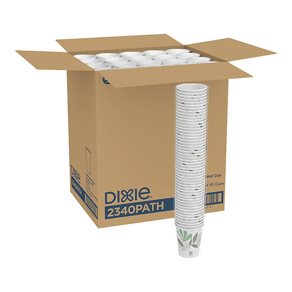 Dixie® Paper Hot Cups, 10 Oz., Pathways Design, Case Of 1,000