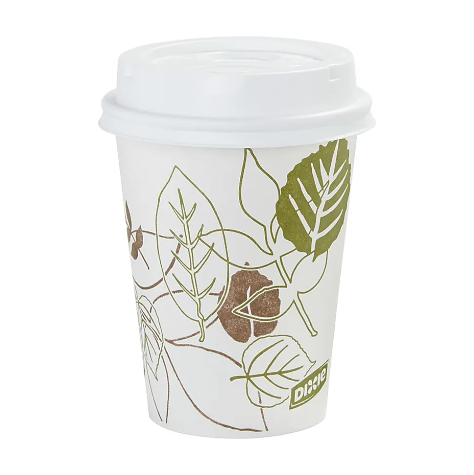 Dixie® Paper Hot Cups, 8 Oz., Pathways® Design, Box Of 25