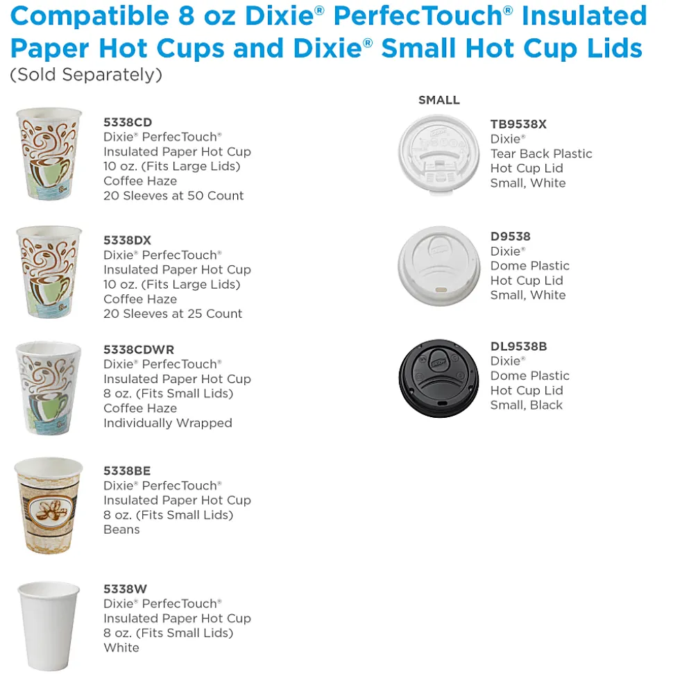 Dixie® PerfecTouch by GP PRO Hot Cups, 8 Oz, Pack Of 50 Cups