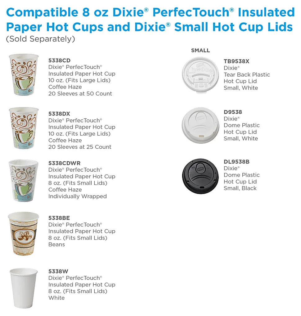 Dixie® PerfecTouch® by GP PRO Hot Cups, 8 Oz., Box Of 500