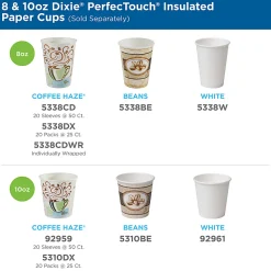 Dixie® PerfecTouch® Hot Cups And Lids, 10 Oz., White, Pack Of 50