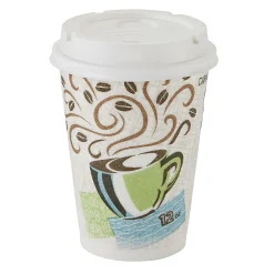 Dixie® PerfecTouch Hot Cups And Lids, 12 Oz, Multicolor, Pack Of 50 Cups And Lids