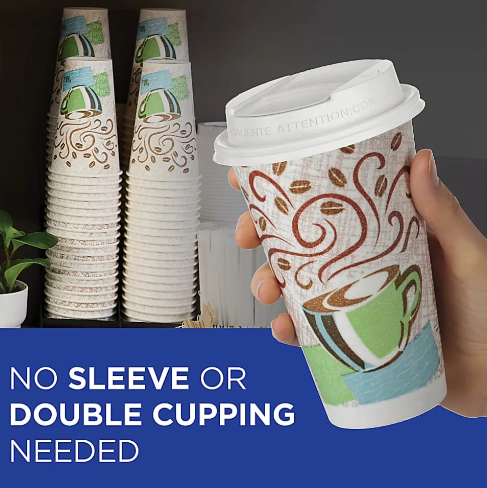 Dixie® PerfecTouch® Insulated Hot Cups, 10 oz, Coffee Haze, 500 Count (25 Cups Per Pack, 20 Packs Per Case)
