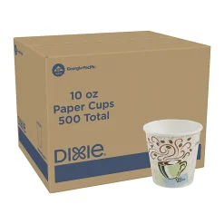Dixie® PerfecTouch® Insulated Hot Cups, 10 oz, Coffee Haze, 500 Count (25 Cups Per Pack, 20 Packs Per Case)