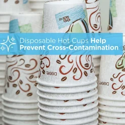 Dixie® PerfecTouch® Insulated Hot Cups, 12 oz, Coffee Haze, 500 Count (25 Cups Per Pack, 20 Packs Per Case)