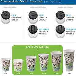 Dixie® PerfecTouch® Insulated Hot Cups, 12 oz, Coffee Haze, 500 Count (25 Cups Per Pack, 20 Packs Per Case)