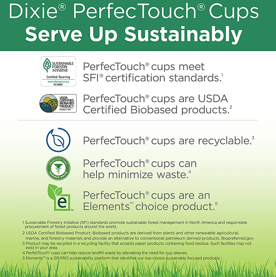 Dixie® PerfecTouch® Insulated Hot Cups, 12 oz, Coffee Haze, 500 Count (25 Cups Per Pack, 20 Packs Per Case)