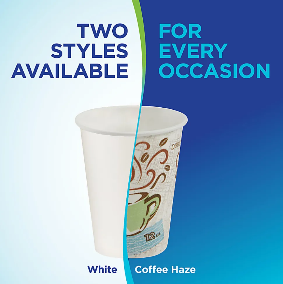 Dixie® PerfecTouch® Insulated Paper Hot Cups, 12 oz, Coffee Haze, 1000 Count (50 Cups Per Pack, 20 Packs Per Case)