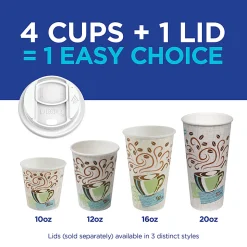 Dixie® PerfecTouch® Insulated Paper Hot Cups, 12 oz, Coffee Haze, 1000 Count (50 Cups Per Pack, 20 Packs Per Case)