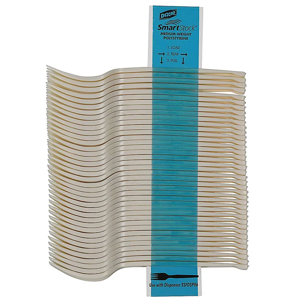 Dixie® SmartStock® Bio-Blend Cutlery, Forks, Beige, Box Of 960