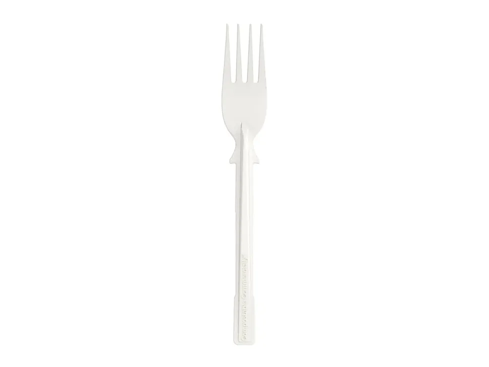 Dixie® TriTower Compostable Forks, White, 40 Forks Per Box, Case Of 24 Boxes