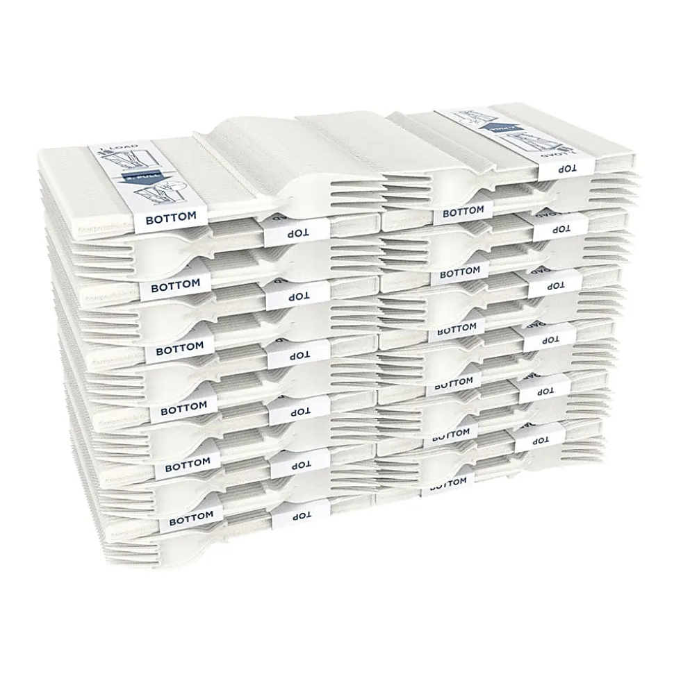 Dixie® TriTower Compostable Forks, White, 40 Forks Per Box, Case Of 24 Boxes